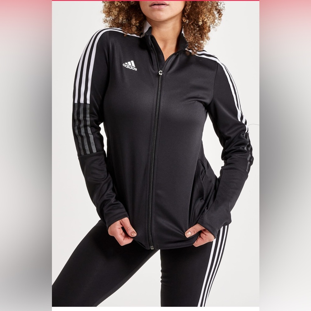 Adidas Black and White Zip-Up Jacket